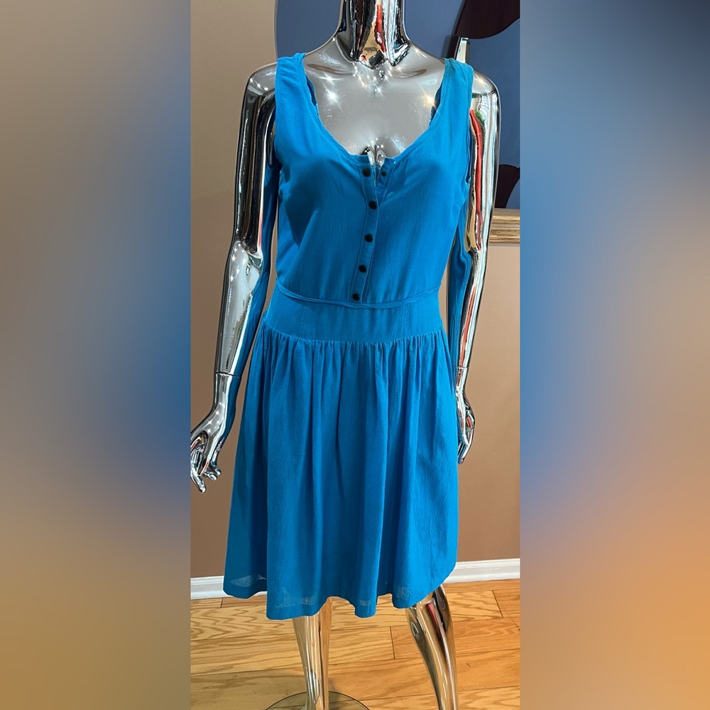 Burberry Vibrant turquoise Sleeveless Dress with pockets